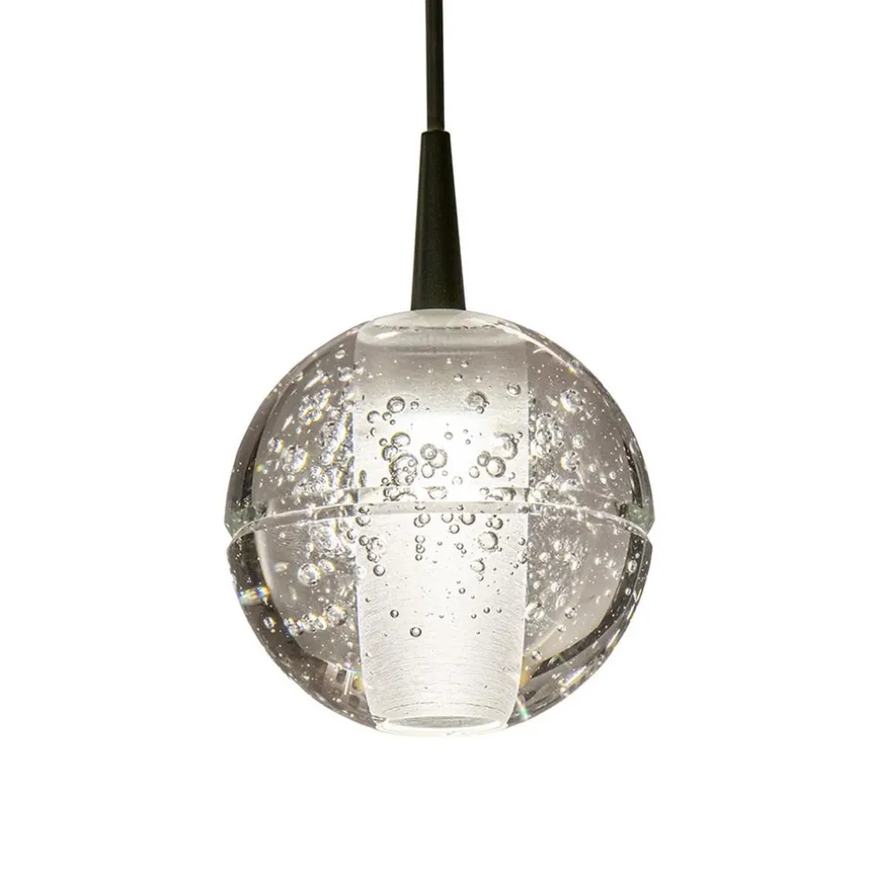 Hanglamp Bubbles 5L rond zwart/helder dtw
