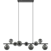 Hanglamp Calcio 9l zwart + smoke glas