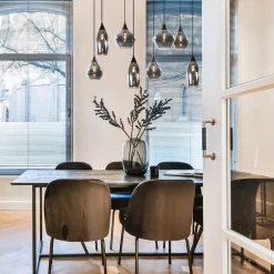 Hanglamp Cambio 8L zwart + smoke glas