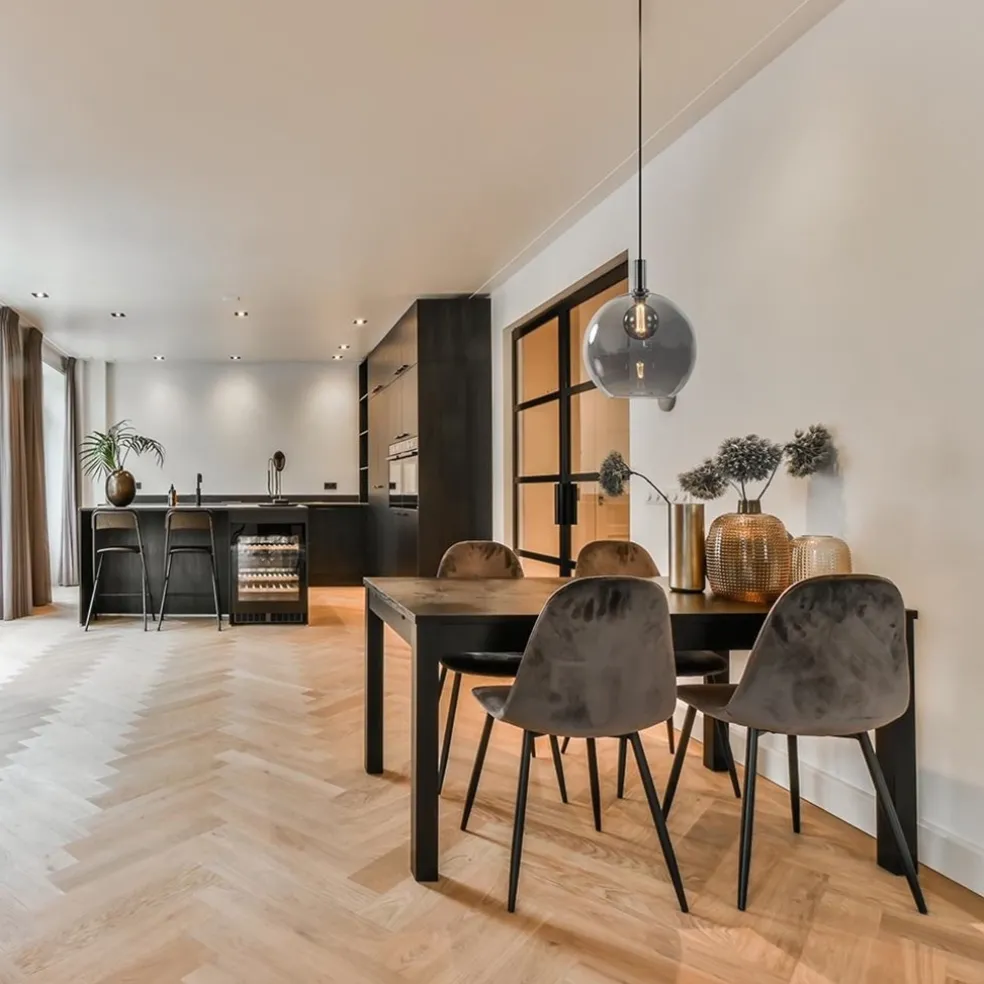 Hanglamp Chandra 1L zwart + glas 40cm