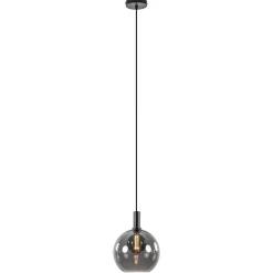 Hanglamp Chandra 1L zwart + glas 30cm