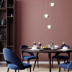 Hanglamp chroom/smoke glas 3-lichts