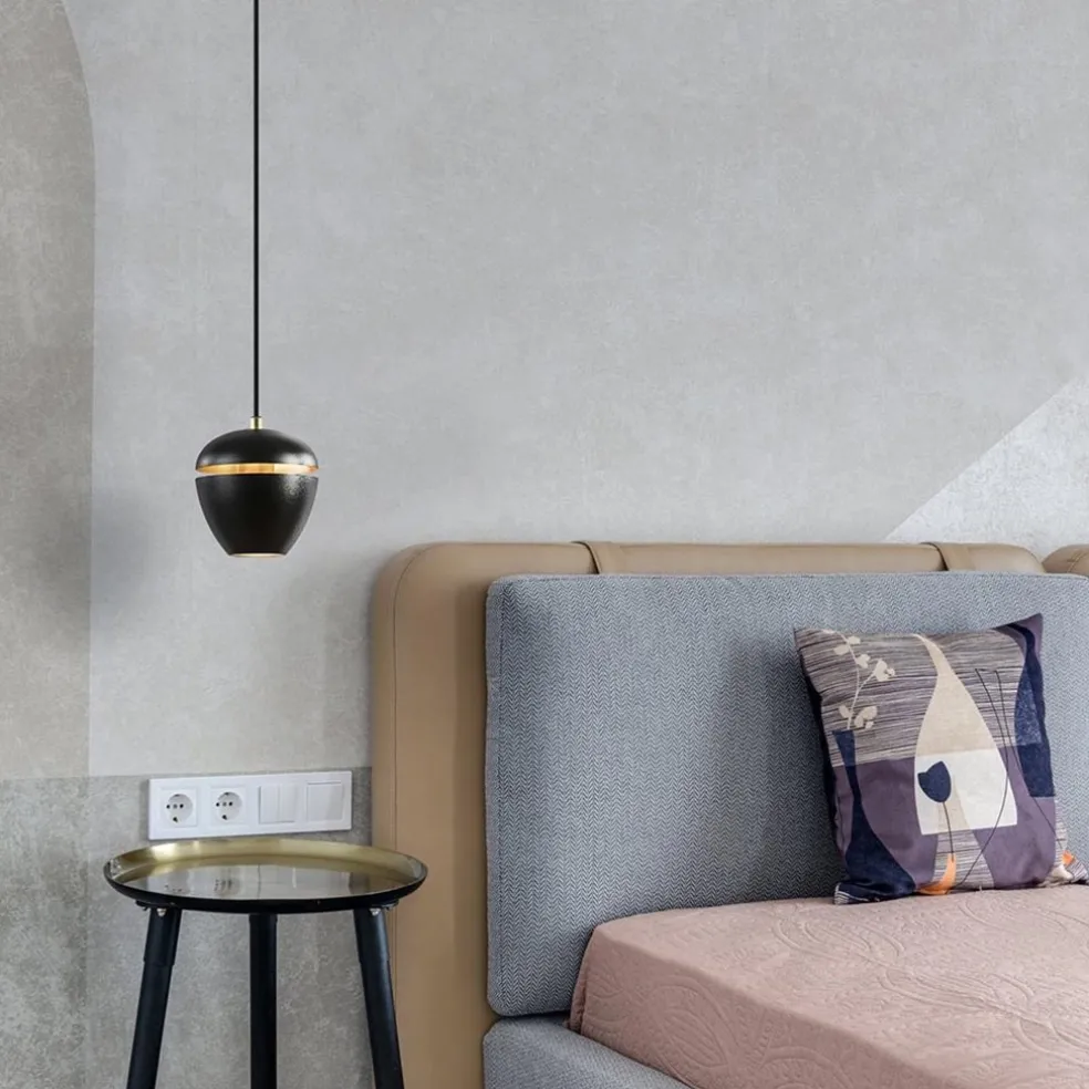 Hanglamp Claire 1L zwart/matgoud