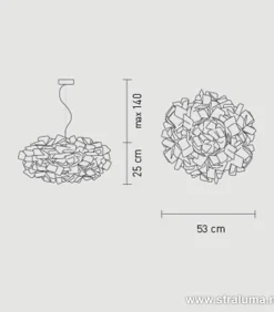 Hanglamp Clizia 53cm fumé