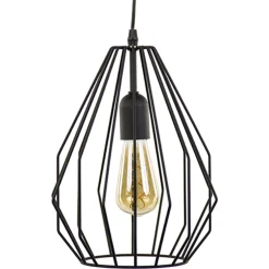 Hanglamp draad mat zwart