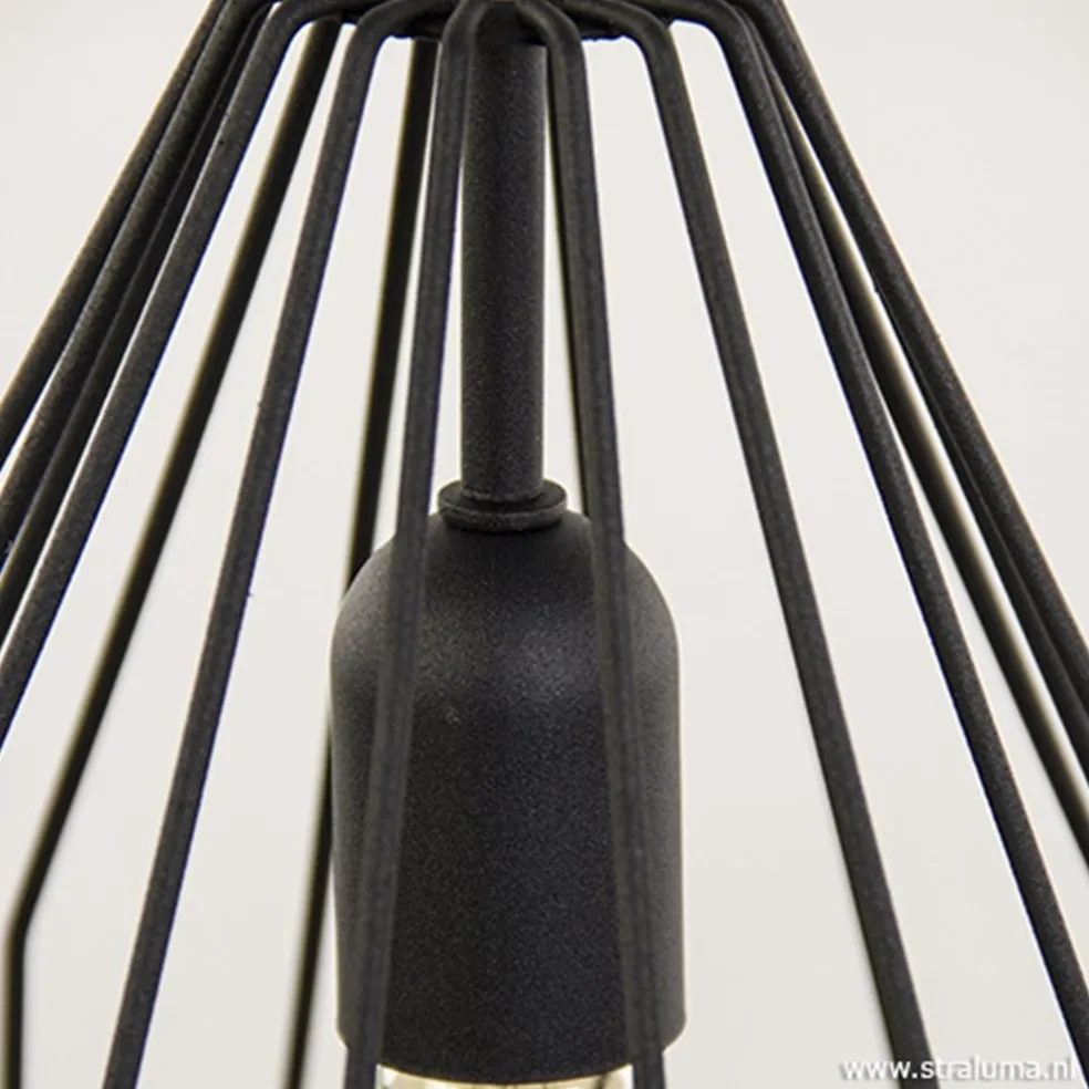 Hanglamp draad mat zwart