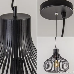 Hanglamp draad zwart groot 48cm