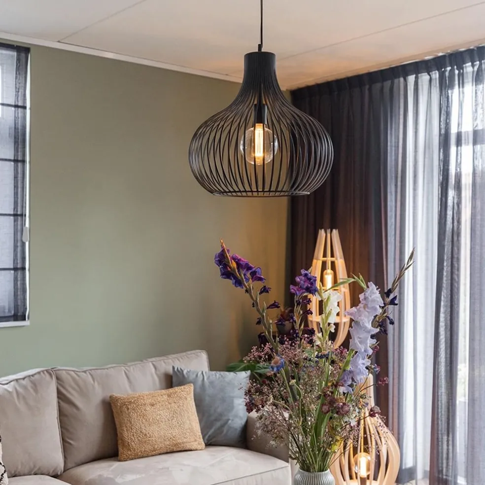 Hanglamp draad zwart groot 48cm