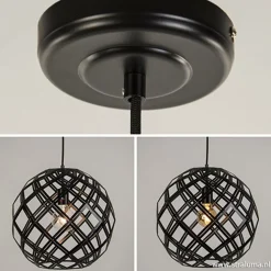 Hanglamp Emma bol zwart 40cm