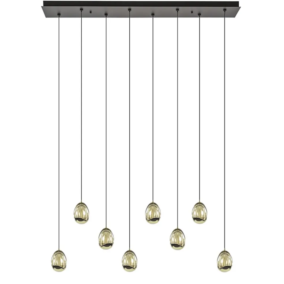 Hanglamp Golden Egg 8L zwart/goud