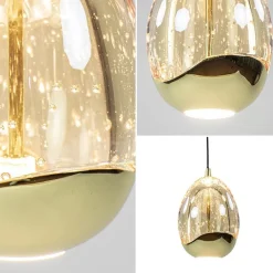 Hanglamp Golden Egg 1L zwart/goud