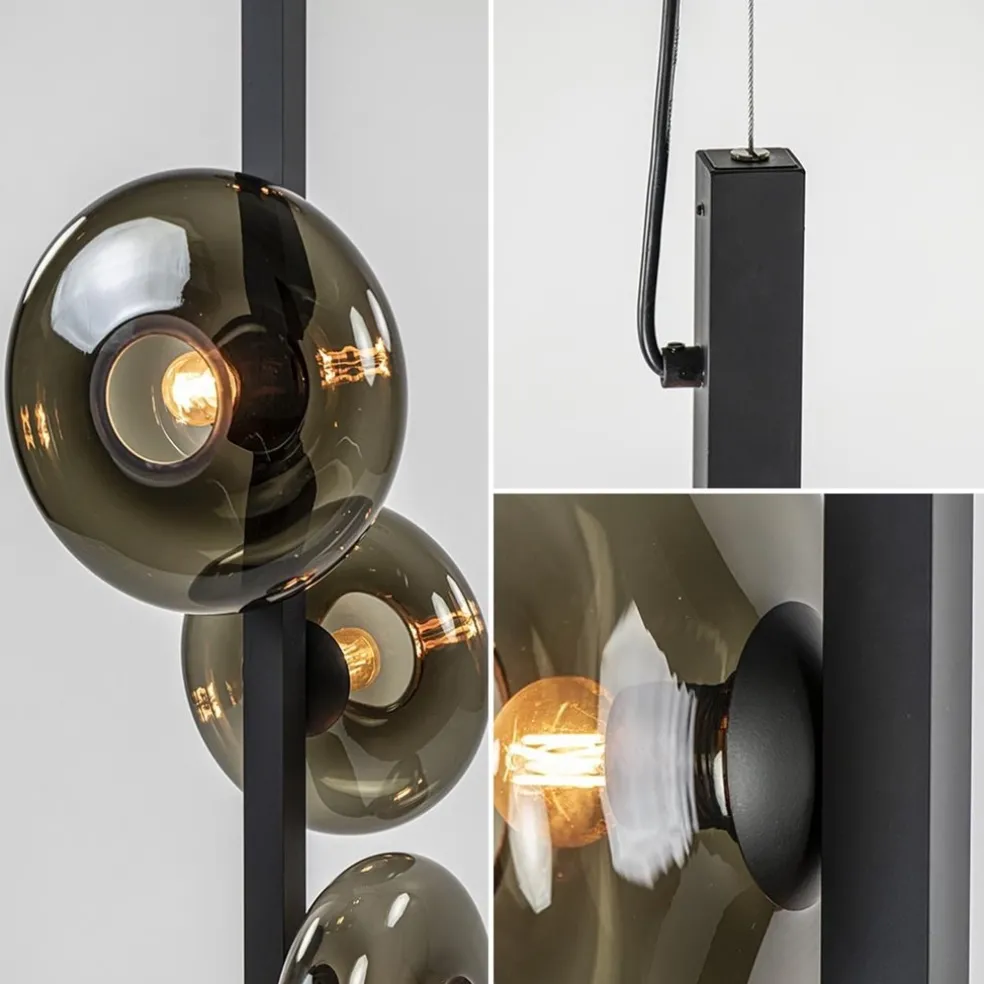 Hanglamp Hoseki verticaal zwart/smoke