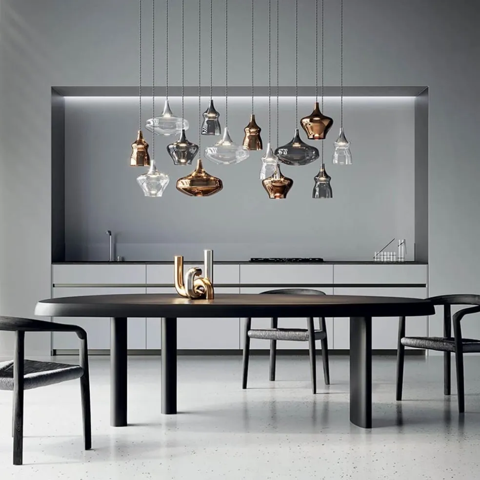 Hanglamp Italiaans design retro smoke glas inclusief LED