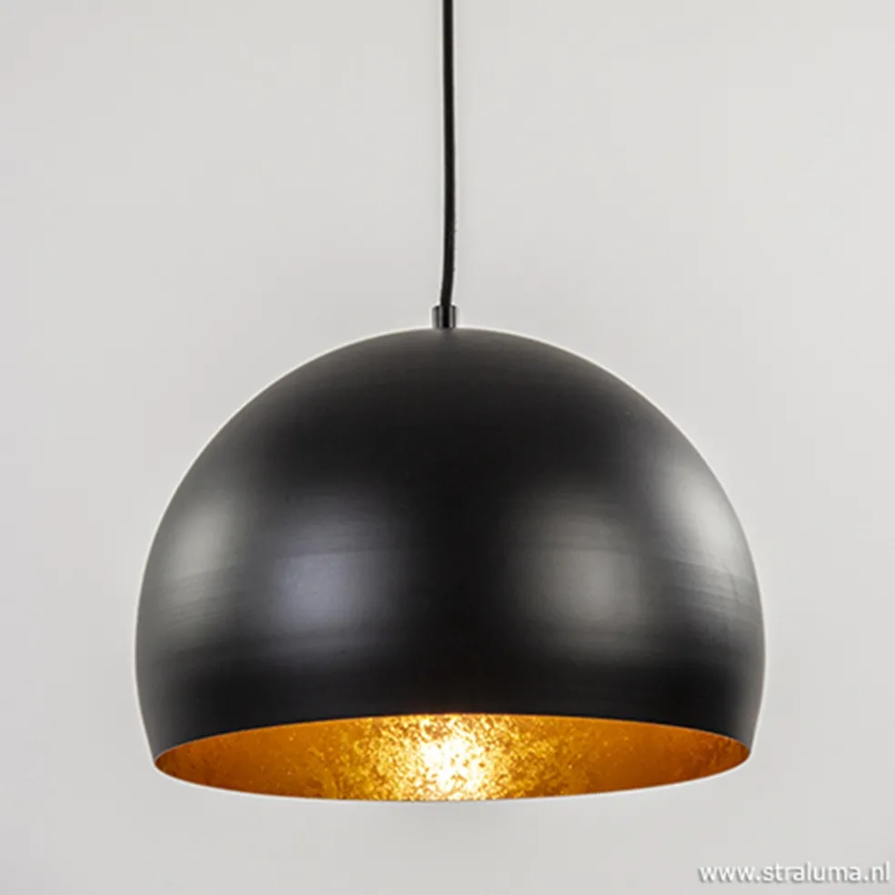 Hanglamp Jaicey bol zwart/goud