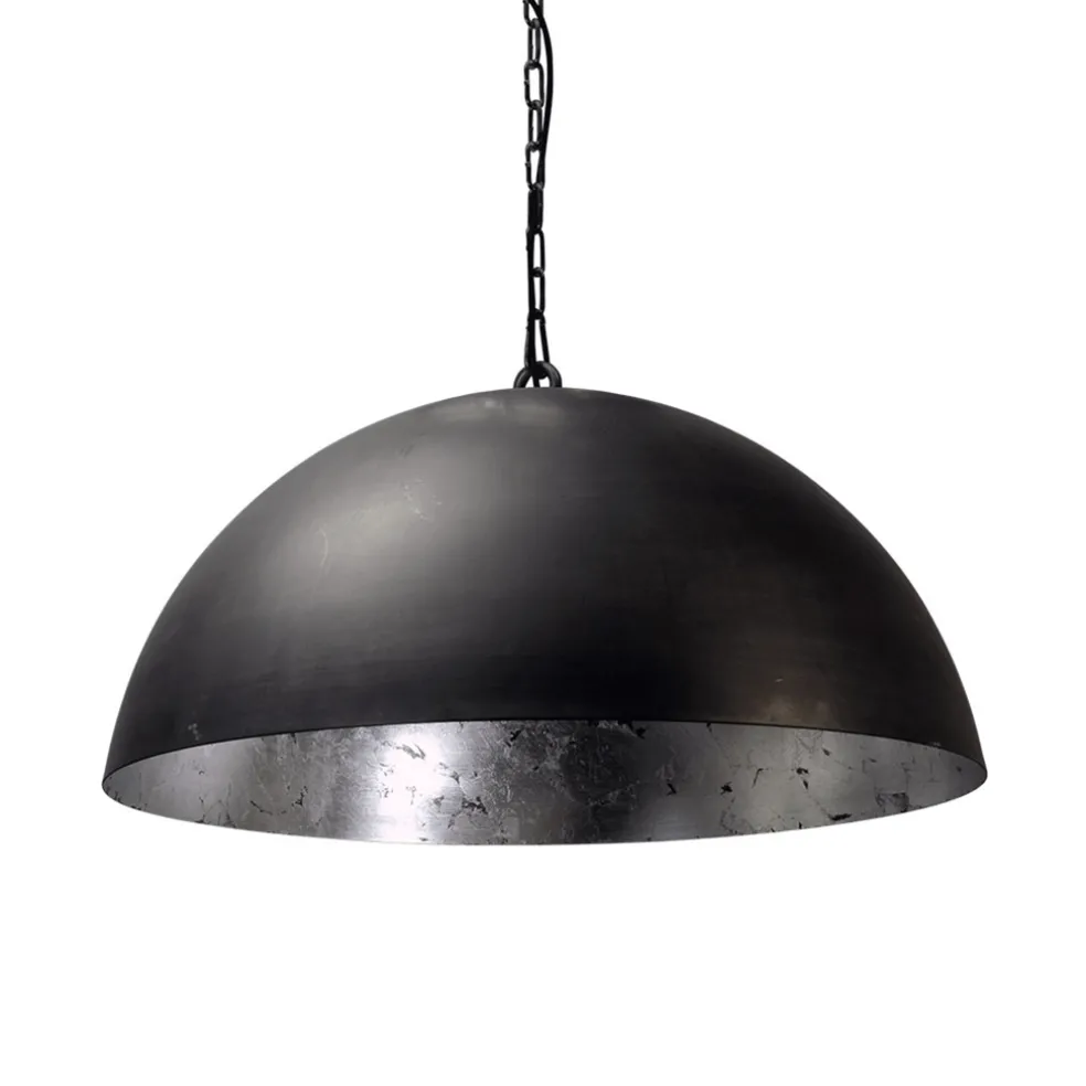 Hanglamp koepel 60cm gunmetal/silverleaf