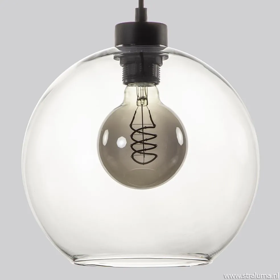 Hanglamp 3-lichts rond glas helder 25 cm