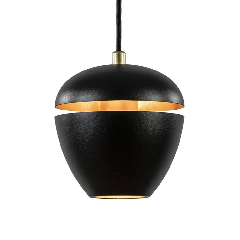 Hanglamp 3-lichts rond zwart/goud