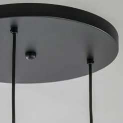 Hanglamp 3-lichts rond zwart met goud gradient glas