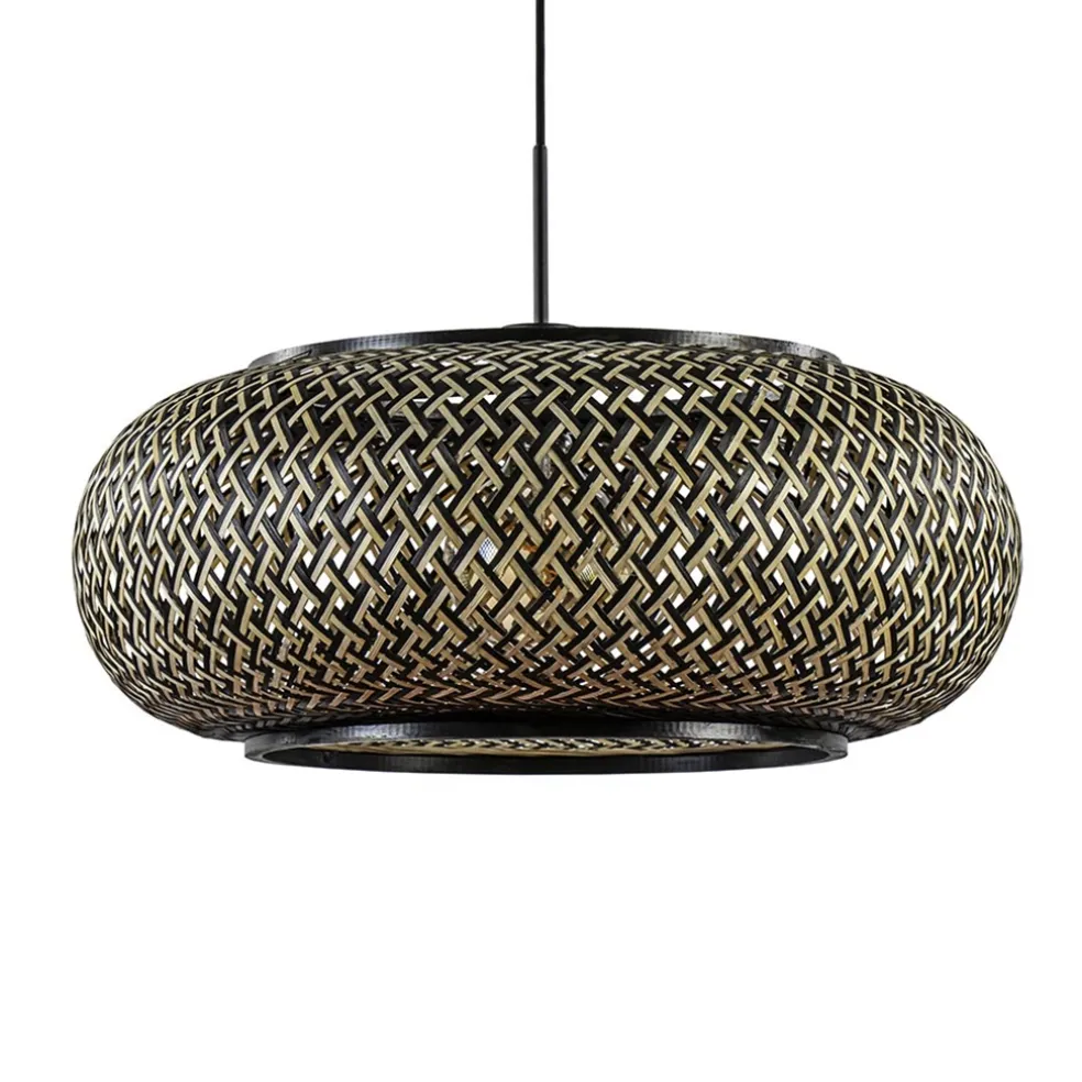 Hanglamp Maze bamboe/zwart 60cm