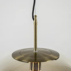 Hanglamp Medina 48cm messing + amber glas