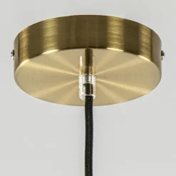 Hanglamp Medina satin gold/amber glas 30cm