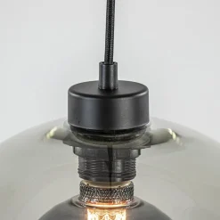 Hanglamp multipendel 11-L zwart smoke glas 20+25cm