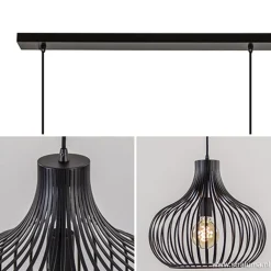 Hanglamp Onion 3L draad zwart