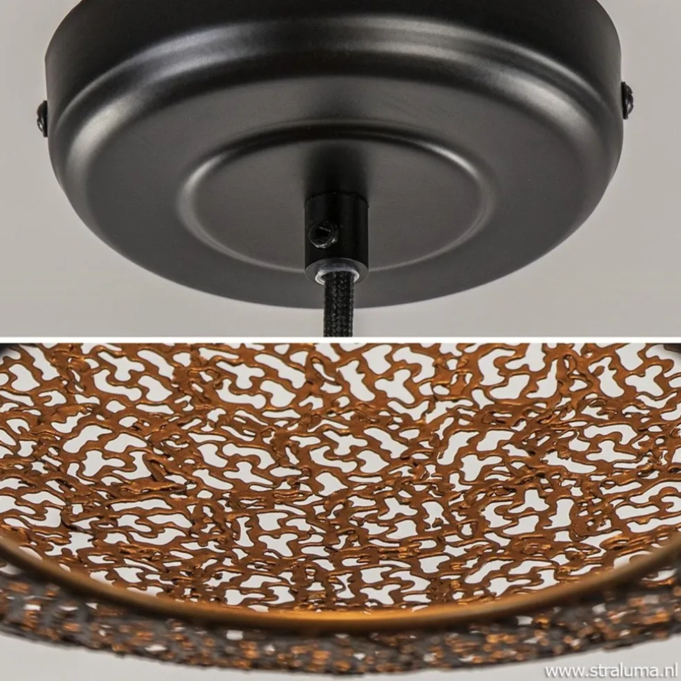 Hanglamp Oronero bol zwart/goud 60cm