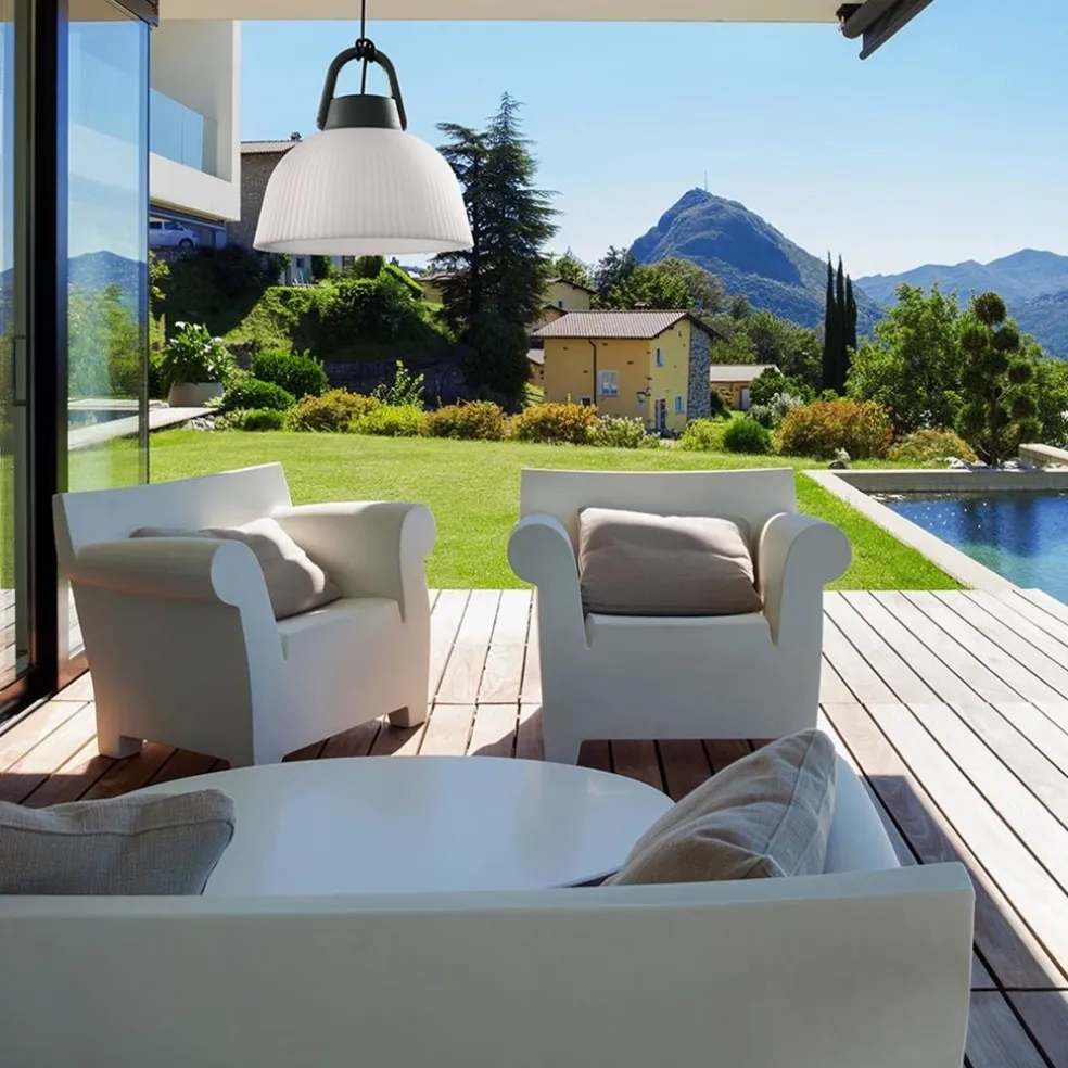 Hanglamp outdoor antraciet met wit IP65