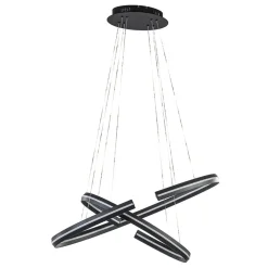 Hanglamp ovaal dubbel zwart