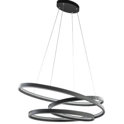 Hanglamp ovale ringen mat zwart
