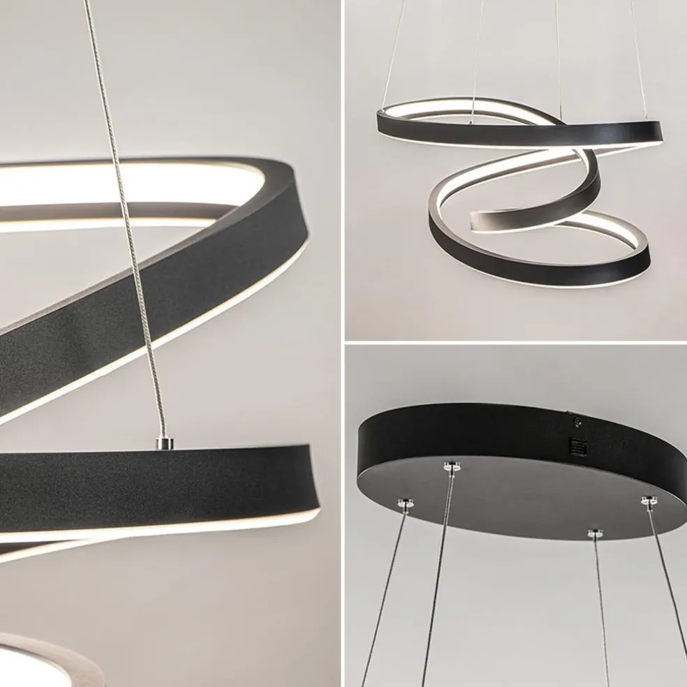 Hanglamp ovale ringen mat zwart