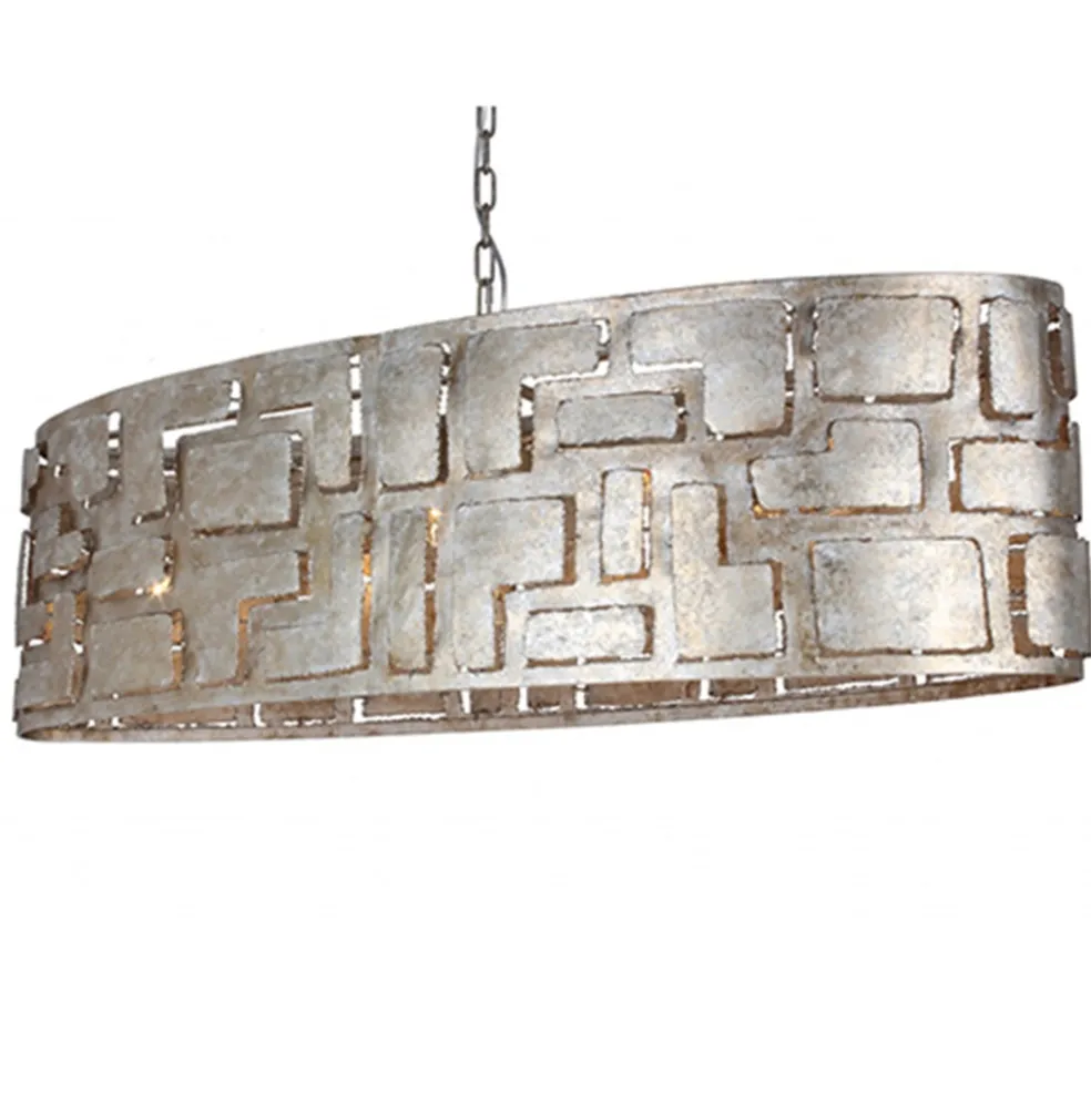 Hanglamp Pablo ovaal ambachtelijk zilver