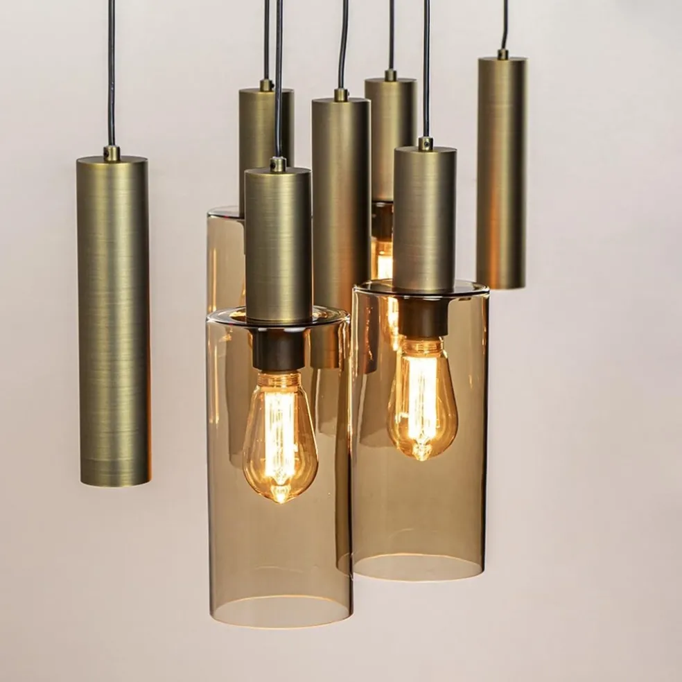 Hanglamp Perugia 7L brons/zwart