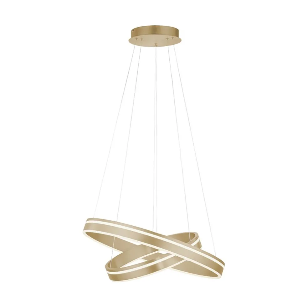Hanglamp Q-Vito dubbele ring gold smart