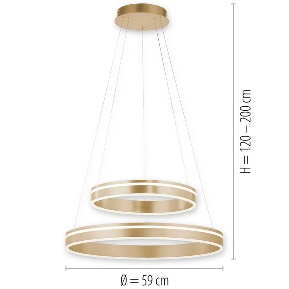 Hanglamp Q-Vito dubbele ring gold smart