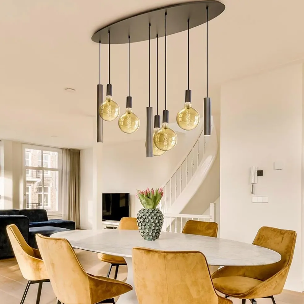 Hanglamp Riva ovaal 8L platinum