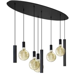 Hanglamp Riva ovaal 8L zwart