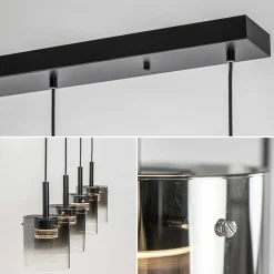 Hanglamp Salerno 4L zwart/gradient smoke