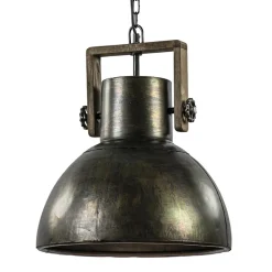 Hanglamp Shelly industrieel bruin/hout