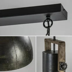 Hanglamp Shelly 2-lichts brons/hout