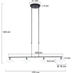 Hanglamp Sovereign 4l zwart met dimmer