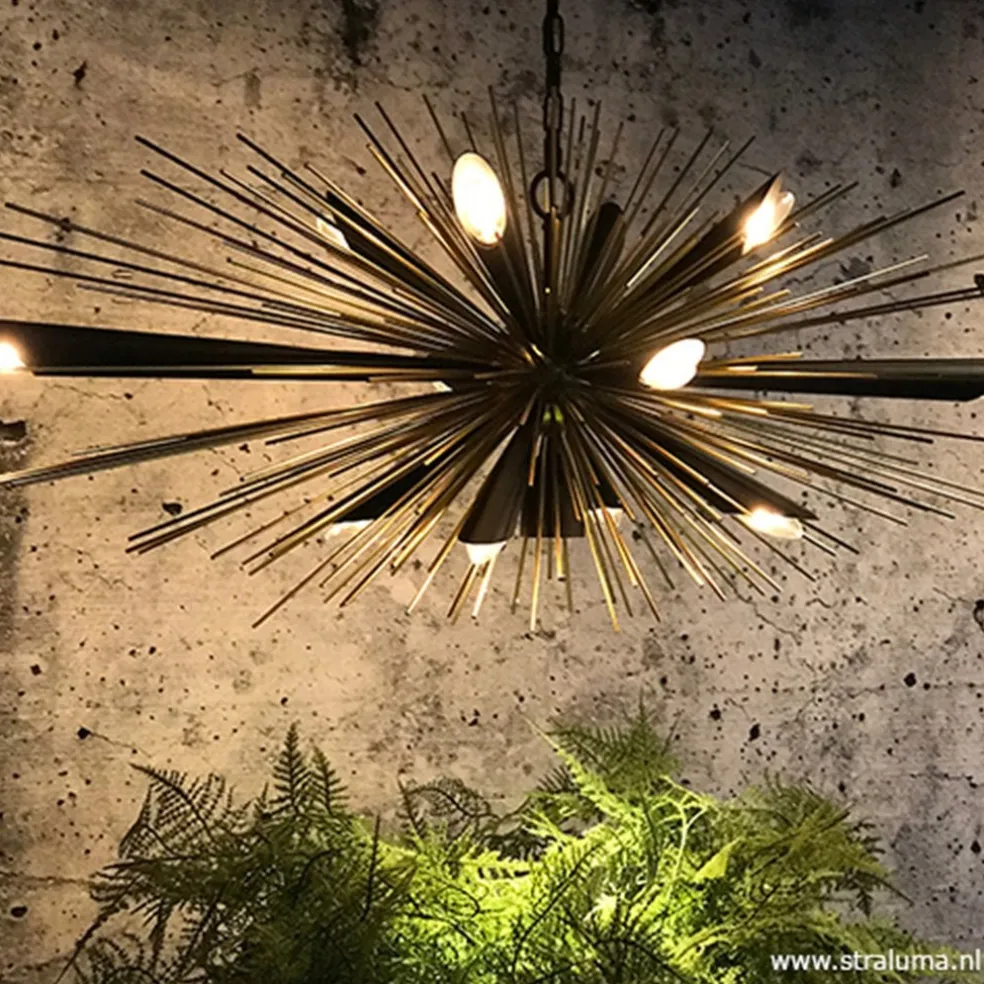 Hanglamp sprieten zwart/goud