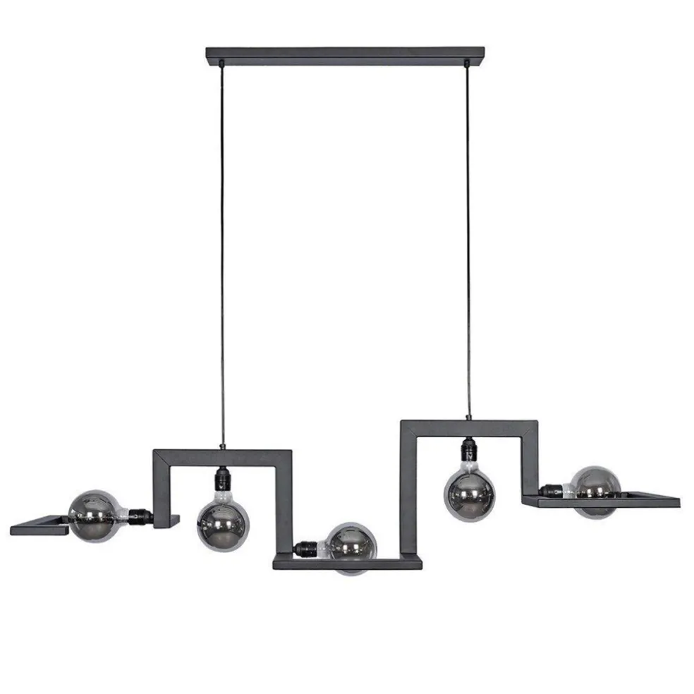 Hanglamp Tortona 5L zwart 150cm