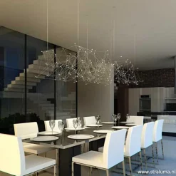 Hanglamp Universe staal 125+2x downlight