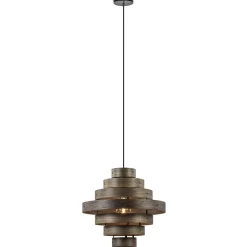 Hanglamp Walnut  zwart / walnoot hout