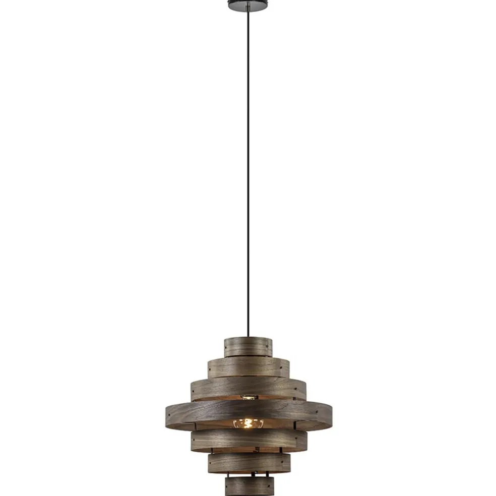 Hanglamp Walnut zwart / walnoot hout