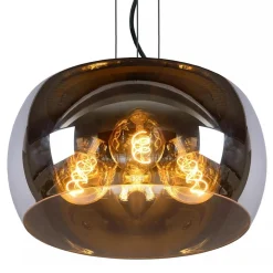 Hanglamp zwart + smoke glas 40cm