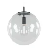 Hanglamp zwart met helder glazen bol 30 cm