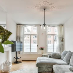 Hanglamp zwart met helder glazen bol 30 cm